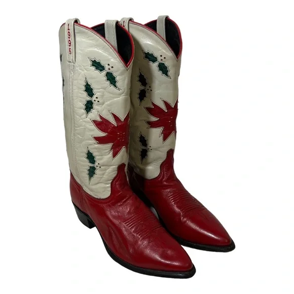 COPY - Vintage 1995 Limited Edition Holiday Christmas Cowboy Western Boots Acme…